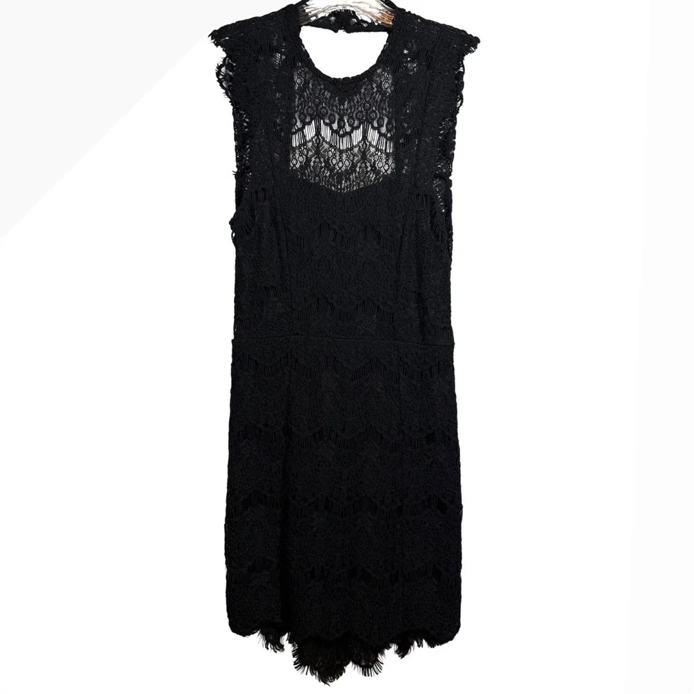 NWT FREE PEOPLE LACE DAYDREAM BODYCON SLIP DRESS BLACK, Size Small